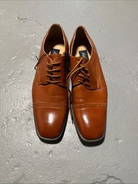 Men's Lace-Up Leather Derby in Cognac Tan